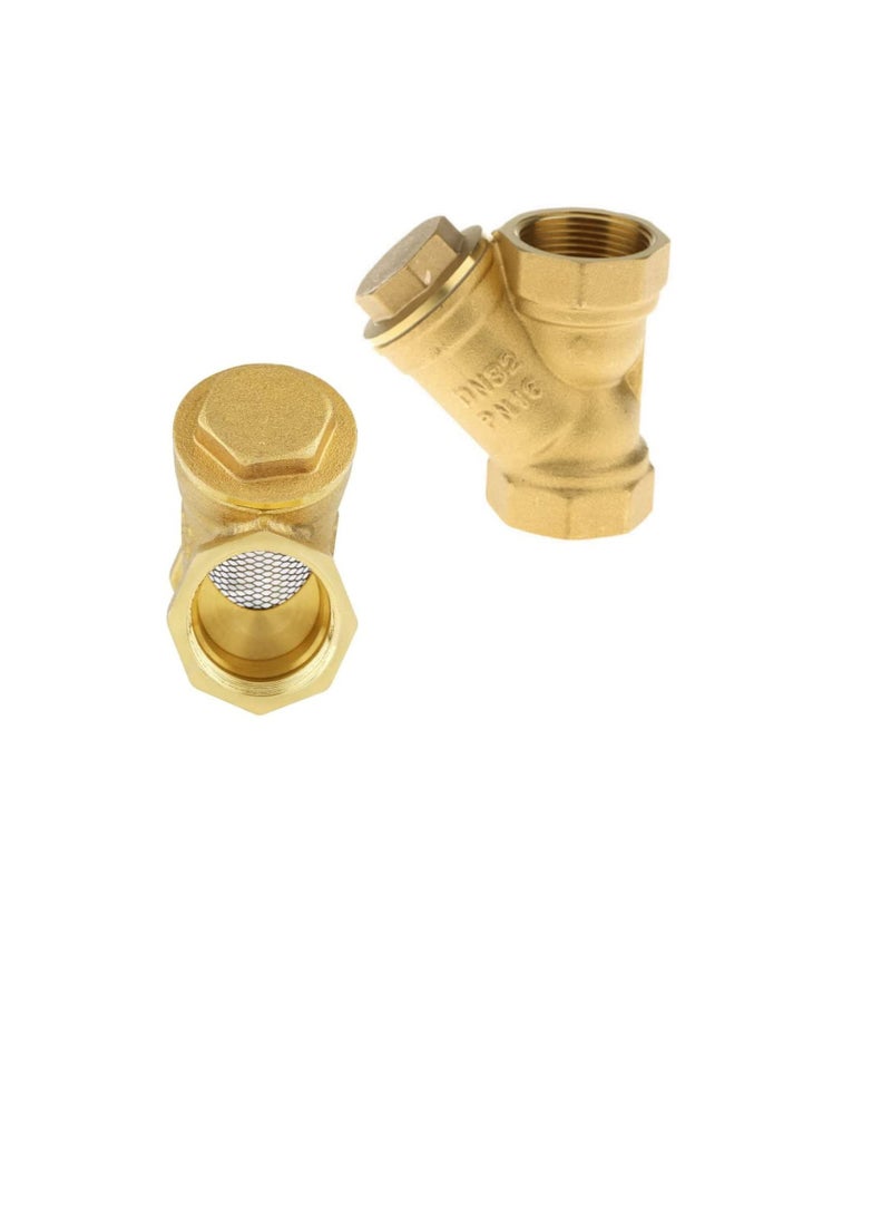 صمام تصفية مصفاة نحاسية نحاسية ملولبة من النحاس على شكل Y للمياه ، HVAC وتطبيق النفخ (1 بوصة) - Image 1