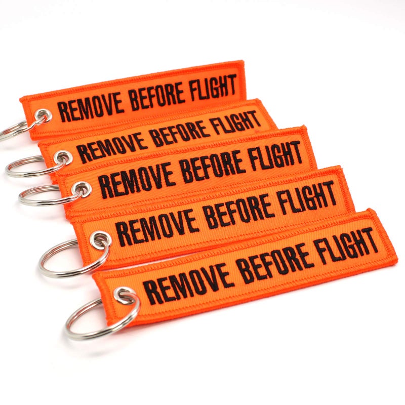 Rotary13B1 Remove Before Flight Keychain - NEON Orange/Black 5PCS - Image 3
