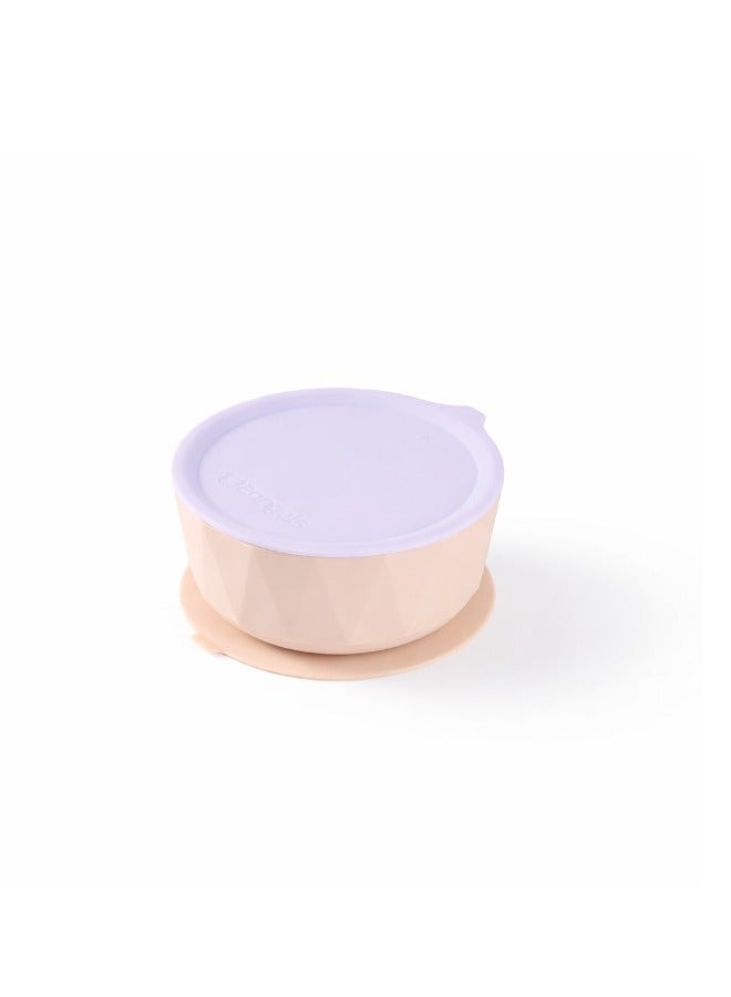 2angels Silicone Diamond Suction Baby Bowl 350 ml - Lavender + Latte - Image 1