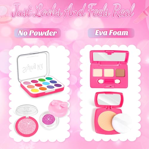 INNOCHEER Pretend Makeup for Toddlers Toy Play Makeup Set for Kids 35 Toddler Makeup Kit Pretend Fake Makeup for Kids Princess Toddler Toys for Girls Gifts Toys for 3 4 5 Year Old GirlsNot Real Makeup - Image 5