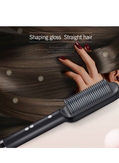 DUMBO Hair Straightener Brush,Hair Straightening Iron with Built-in Comb, 20s Fast Heating & 5 Temp Settings & Anti-Scald, Perfect for Professional Salon at Home (Black) 3*27cm  - Image 4
