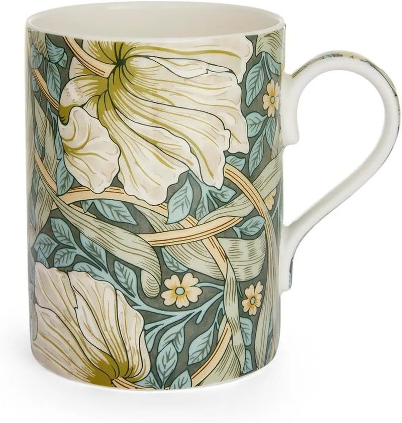 Spode Morris & Co 12oz Coffee Mug with Handle - Pimpernel | Porcelain - Dishwasher and Microwave Safe | Novelty Cup for Coffee, Tea, Hot Choco - Elegant for Brunch, Parties, Breakfast - Image 1