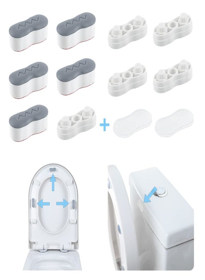 Xfenvs Bidet Toilet Seat Bumpers,Toilet Lid Bumper with 2 Height Choose,Strong Self Adhesive Universal Bidet Bumpers,Avoid Touching Toilet Seat Bumper 5 for Toilet Lid, 2 for Toilet Tanks (Peanut, Grey) - Image 1