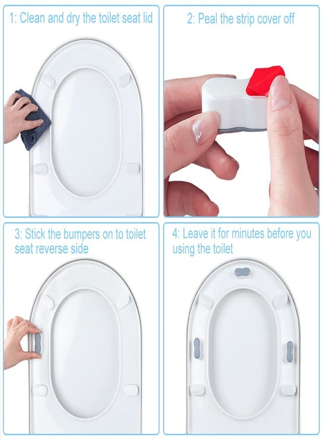 Xfenvs Bidet Toilet Seat Bumpers,Toilet Lid Bumper with 2 Height Choose,Strong Self Adhesive Universal Bidet Bumpers,Avoid Touching Toilet Seat Bumper 5 for Toilet Lid, 2 for Toilet Tanks (Peanut, Grey) - Image 5