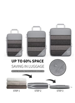 Generic Compression Packing Cubes for Suitcases - 6-Piece Travel Organizer Set for Efficient Packing, Ideal for Men and Women, Gray Travel Accessories for Luggage Organization.  - Image 2