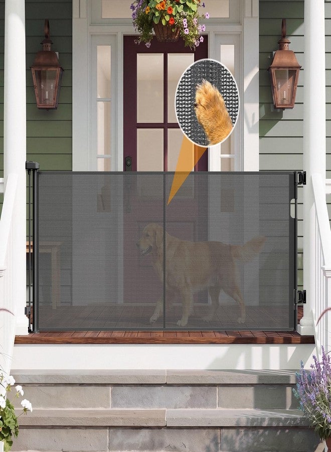 KISKIZ 72 Inch Wide Retractable Baby Gates 33" Tall, Retractable Dog Gate with Reinforced Rods to Prevent Crawling Through, 6 FT Indoor/Outdoor Retractable Gate for Stairs, Doorways, Hallways, Black - Image 1