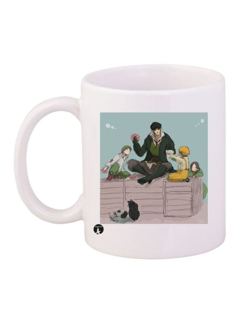 Assassin's Creed Printed Coffee Mug White/Black/Blue Standard Size