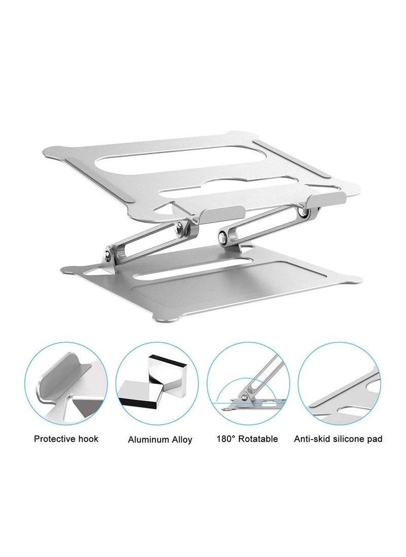 SMILEE Silver Adjustable Aluminum Desktop Laptop Stand  - Image 1