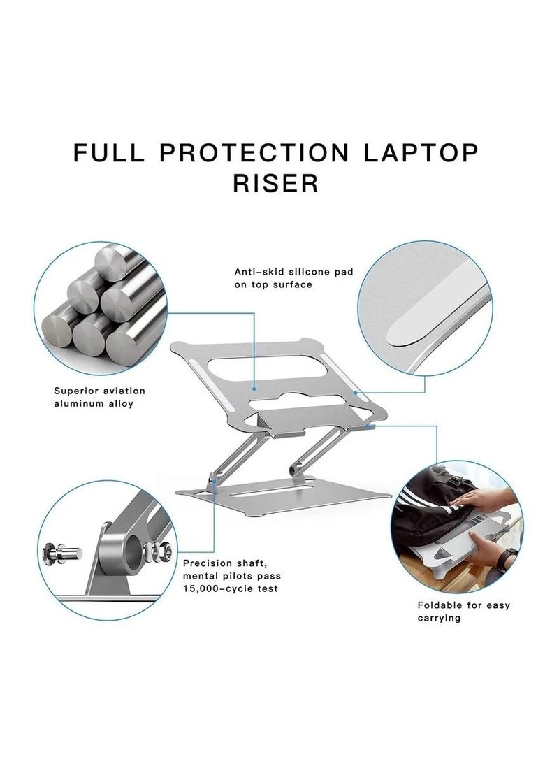 SMILEE Silver Adjustable Aluminum Desktop Laptop Stand  - Image 2