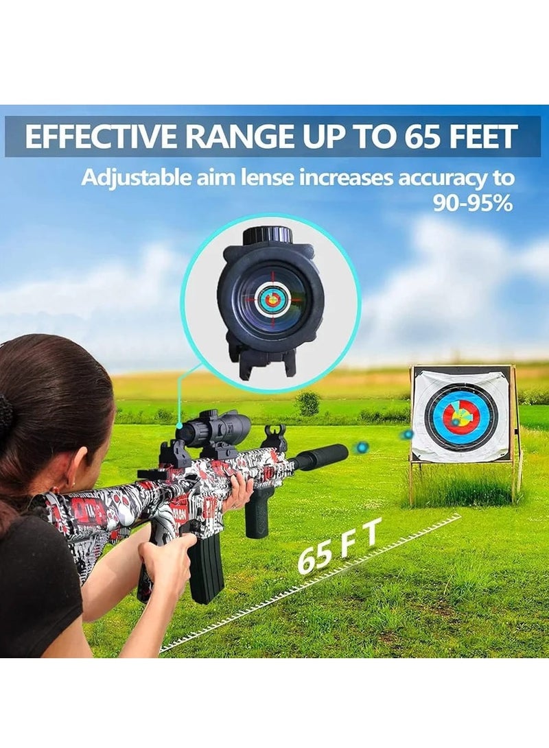 M416 Graffiti Gel Ball Blaster for Kids - Soft Bullet Shooting Game with Long-Range Shooting, Tactical Scope, and Accessories  - Image 3