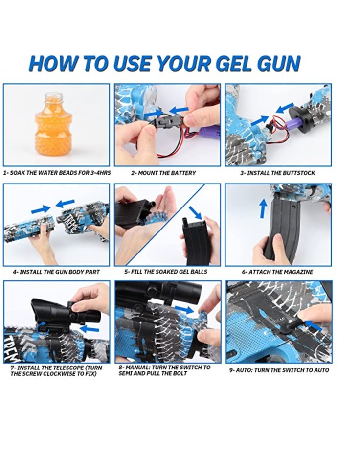 M416 Graffiti Gel Ball Blaster for Kids - Soft Bullet Shooting Game with Long-Range Shooting, Tactical Scope, and Accessories  - Image 4