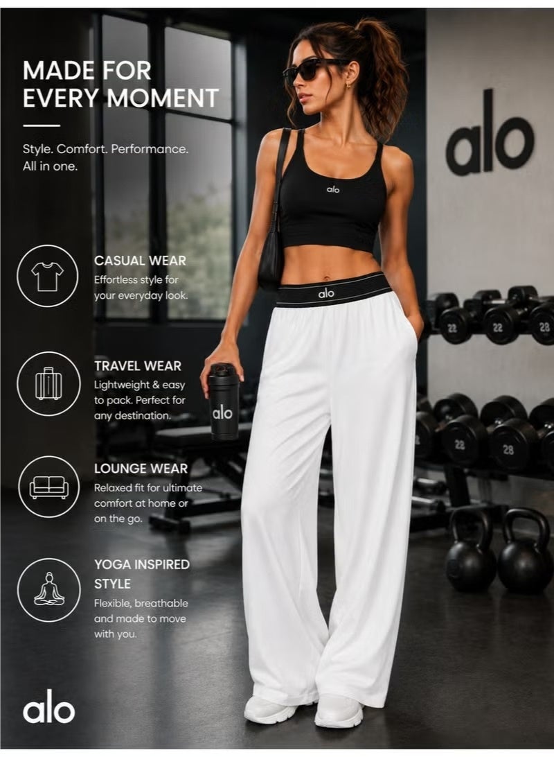 Alo Yoga Women's Straight-Leg WidAlo Yoga Women's Straight-Leg Wide-Leg Casual Sport Trouserse-Leg Casual Sport Trousers - Image 1