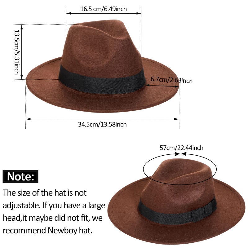 SATINIOR 1920s Old Men Costume Roaring Retro Accessories Set Gangster Hat Bow Tie Pocket Watch Suspender Glass Beard Tie Clip(Brown, Simple Style) - Image 3