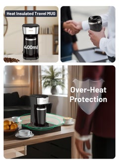 LePRESSO Coffee Maker 450W with Travelling Mug 400ml Coffee Machine - Black  - Image 5