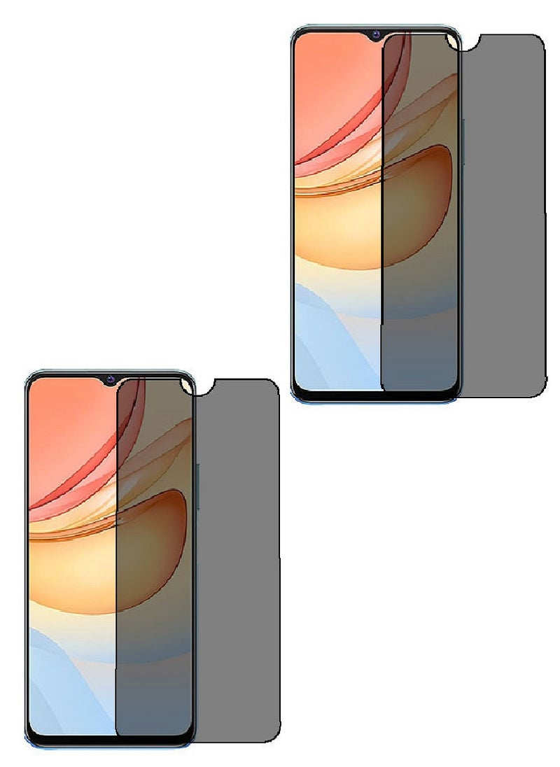 Super 2 Pieces Tempered Glass Screen Protector Anti-Spy Privacy Designed For vivo Y33 Full Screen Coverage And Bubble Free - Image 1