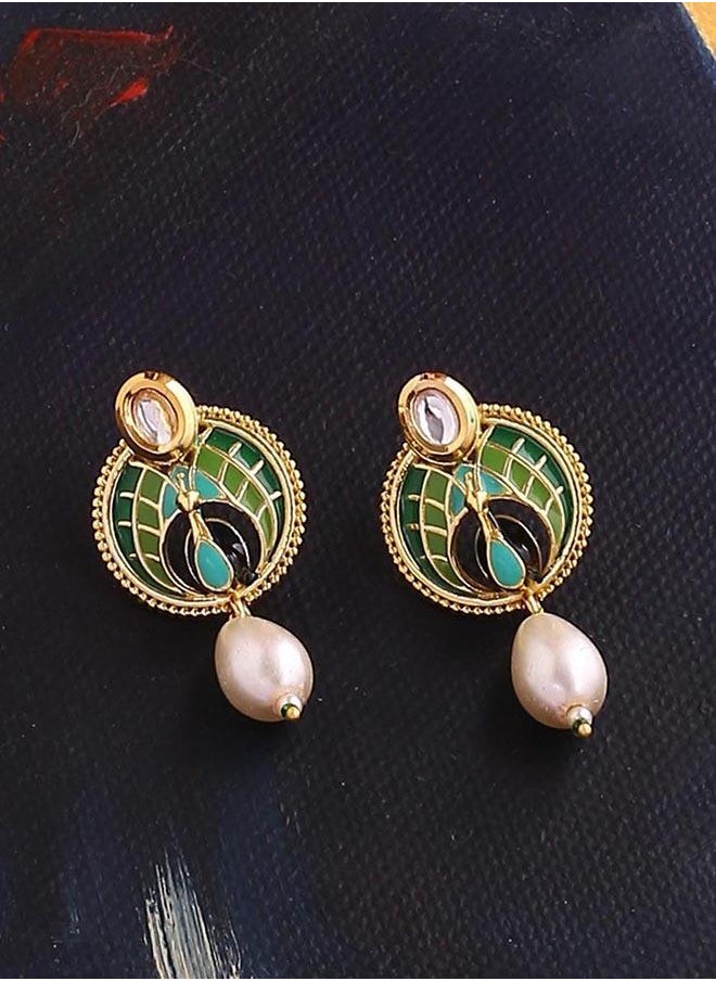 VOYLLA Manmayi Peacock Dance Earrings  - Image 1