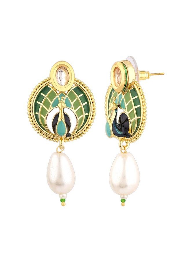 VOYLLA Manmayi Peacock Dance Earrings  - Image 3