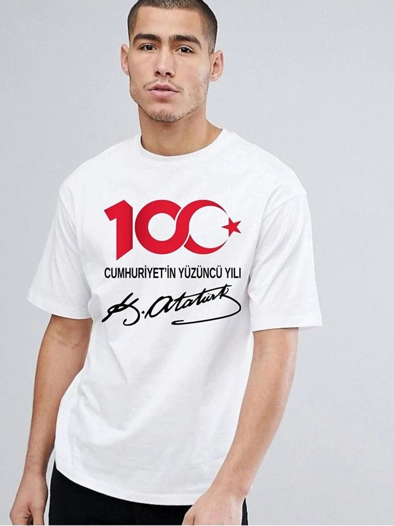 Lepiska 100th Anniversary of the Republic T-Shirt Cotton, 100th Year Special Atatürk Signed, Adult - Child All Sizes - Image 4