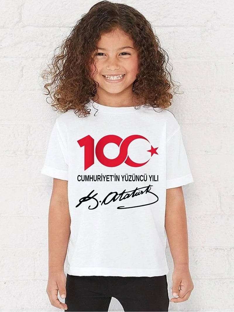 Lepiska 100th Anniversary of the Republic T-Shirt Cotton, 100th Year Special Atatürk Signed, Adult - Child All Sizes - Image 5