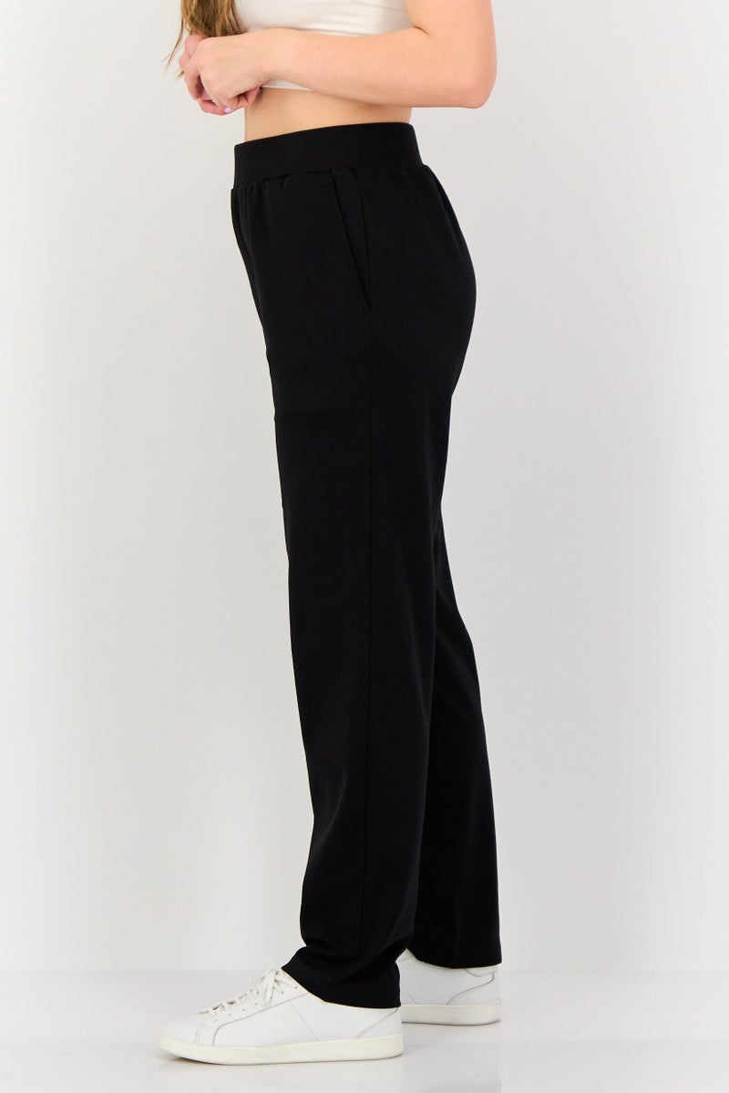 Algspar سروال نسائي بقصة عادية مستقيمة، أسود - Image 2