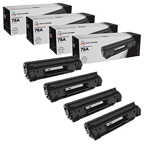 LD Products Compatible HP 78A CE278A Toner Cartridge Replacement for LaserJet Pro: M1536dnf, M1537dnf, M1538dnf, M1539dnf, P1566, P1606dn (Black, 4-Pack) - Image 1