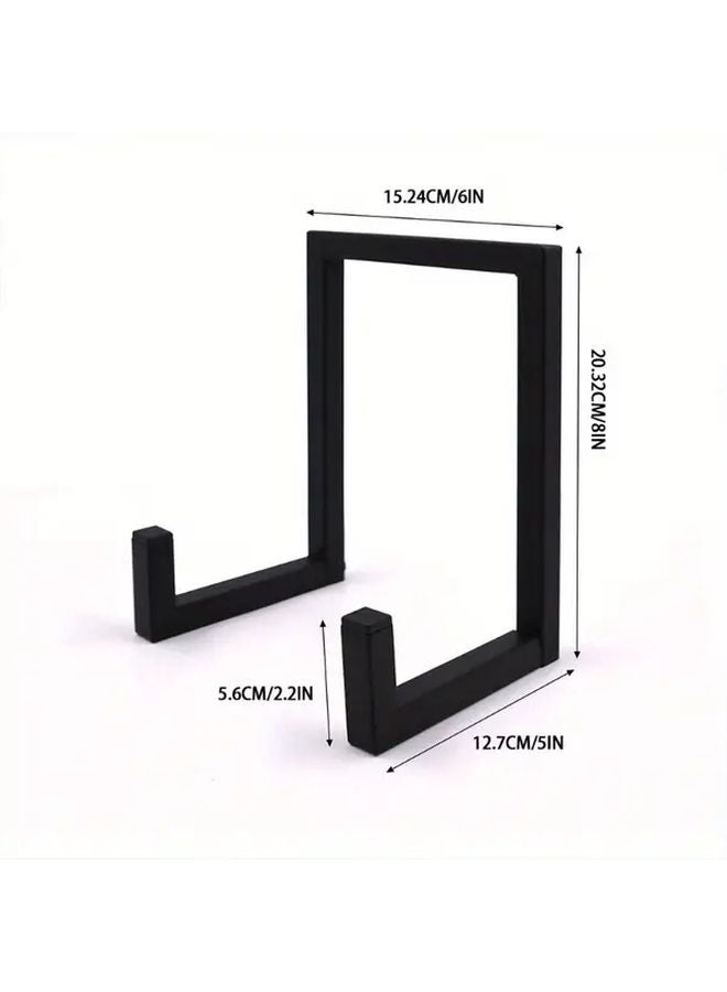 Iron Storage Rack Wall Mounted No Drill LP Record Shelf Heavy Duty Black Minimalist - Image 3