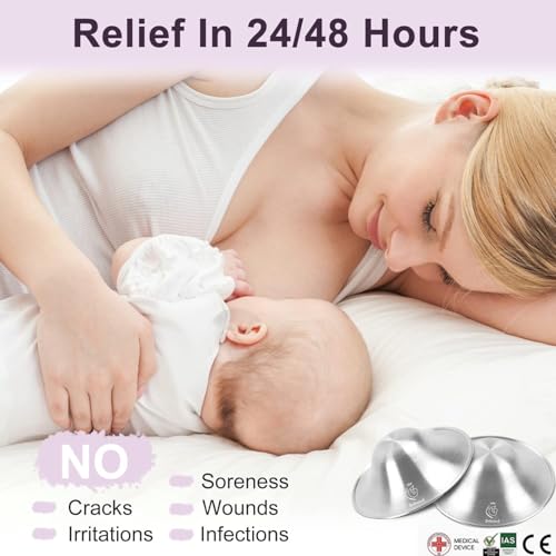 Boboduck The Original Silver Nursing Cups - Nipple Shields for Nursing Newborn, Newborn Breastfeeding Essentials Must Haves for Soothe and Protect Your Nursing Nipples - 925 Silver (X-L Size) - Image 3