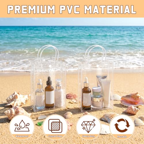 BadenBach 24 PCS Small Clear Gift Bags with Handles, 6.7 x 9.1 x 2.8 Inch Clear Plastic Party Favor Bag Transparent Goodie Tote Bag Gift Wrap Bags Bulk for Wedding Baby Shower Birthday Mother's Day - Image 5