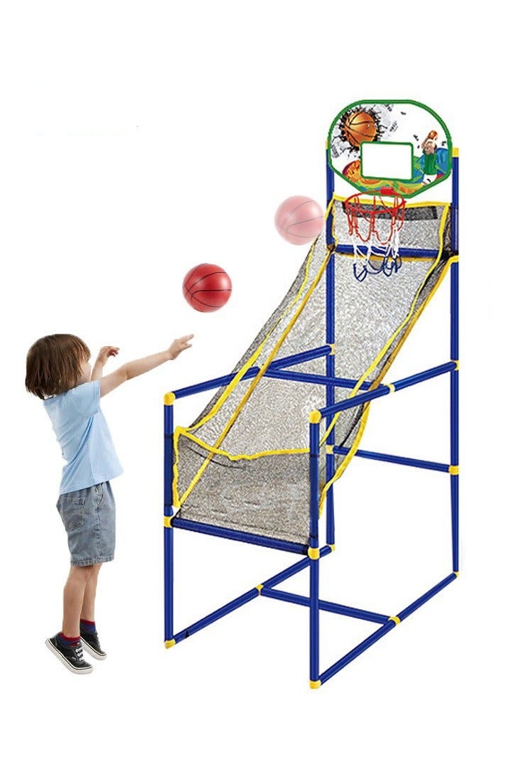DURKU Kids Mini Basketball Arcade Game Set with Hoop, 1 Ball, Air Pump – Ideal for Indoor Outdoor Play – Children's Toy Hoop Board for Competition – Dimensions 68*35*125cm - Image 1