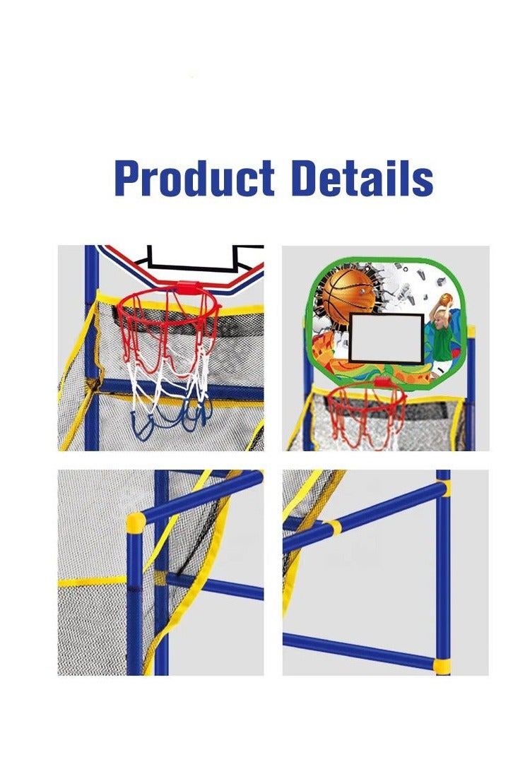 DURKU Kids Mini Basketball Arcade Game Set with Hoop, 1 Ball, Air Pump – Ideal for Indoor Outdoor Play – Children's Toy Hoop Board for Competition – Dimensions 68*35*125cm - Image 5