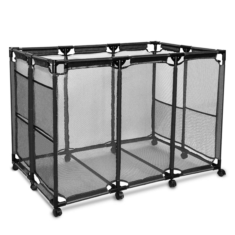 Cosaving Cosaving Pool Storage Bins Containers Rolling Pool Storage Cart Organizer with Nylon Mesh Basket Large Capacity for Pool Accessories Beach Towels 3 grids 50 L x 30 W x 34 HBlack 