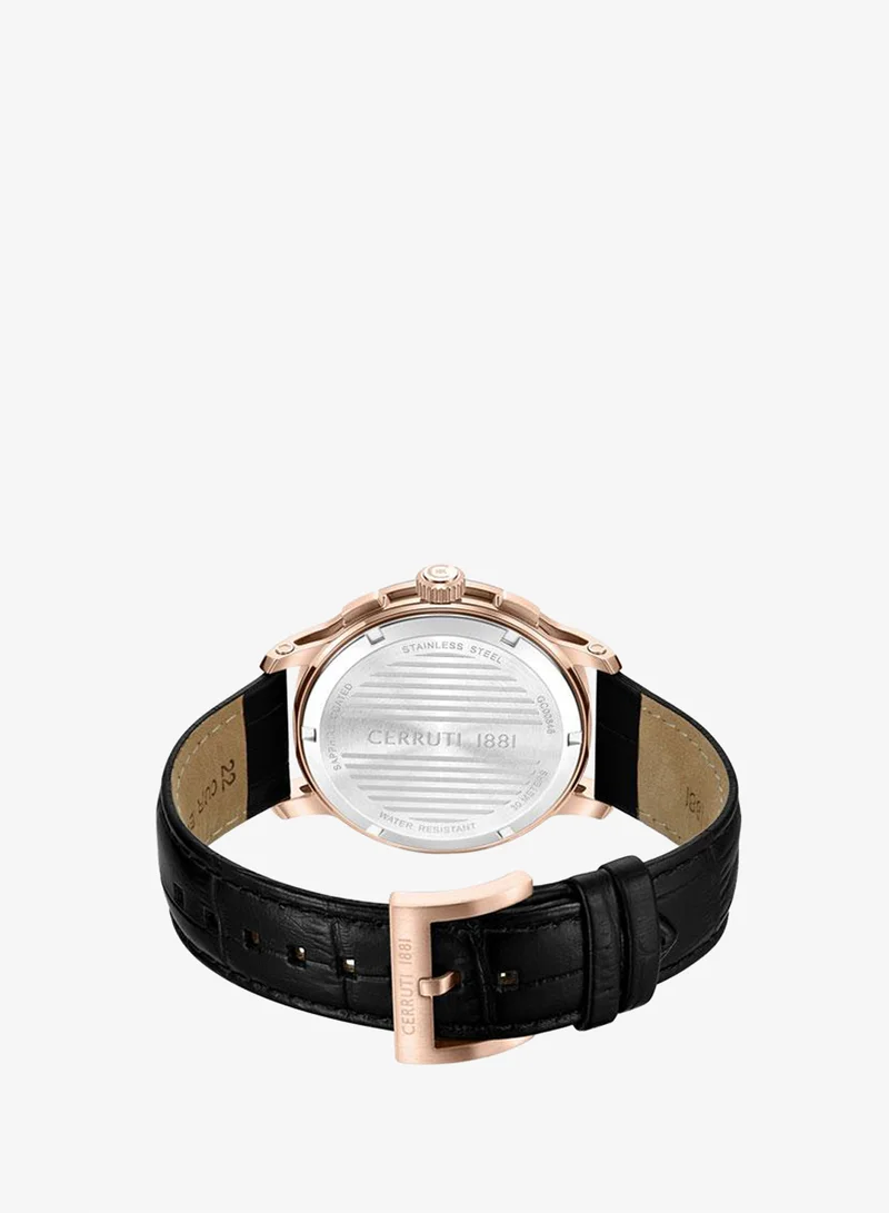 CERRUTI 1881 black Men's Petroio 43mm White Black Dial Genuine Leather Strap Chronograph Watch For Men for Men | Best Price UAE