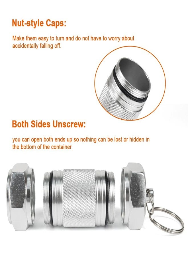 Shintop 2PCS High Capacity Aluminum Container Keychain Waterproof Pill Container - Image 3