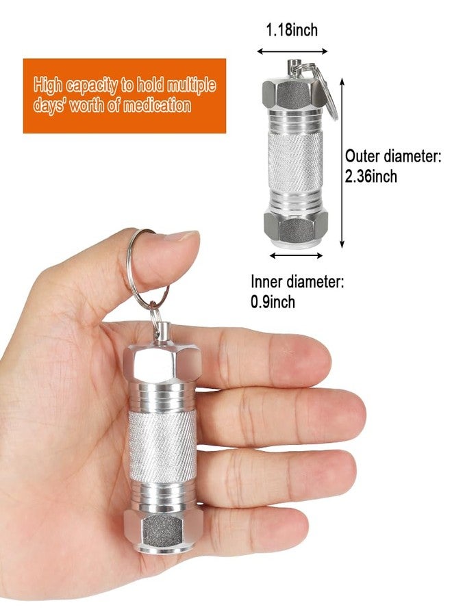 Shintop 2PCS High Capacity Aluminum Container Keychain Waterproof Pill Container - Image 5