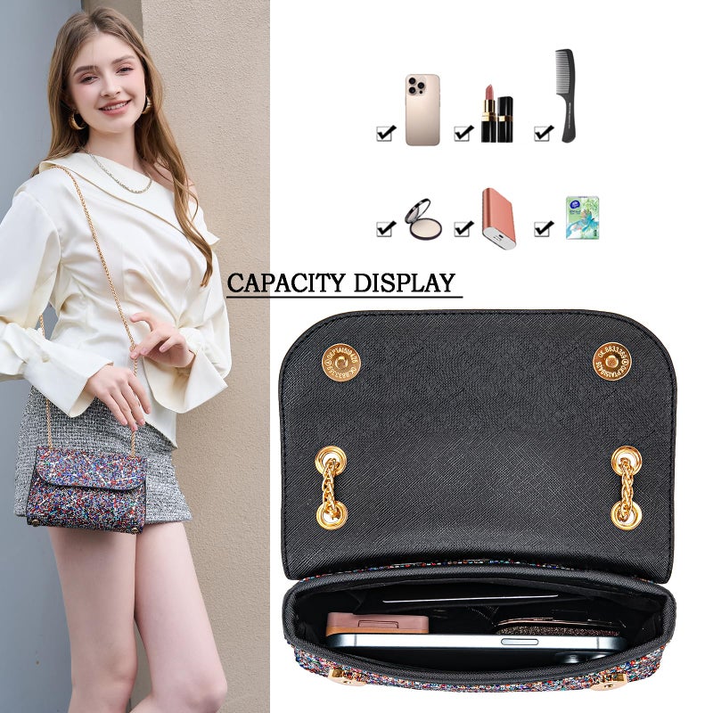 BBTT.ful Sparkly Rhinestones Evening Bag for Women Shoulder Bags Crossbody Bag Clutch Purse with Chain (colorful) - Image 4