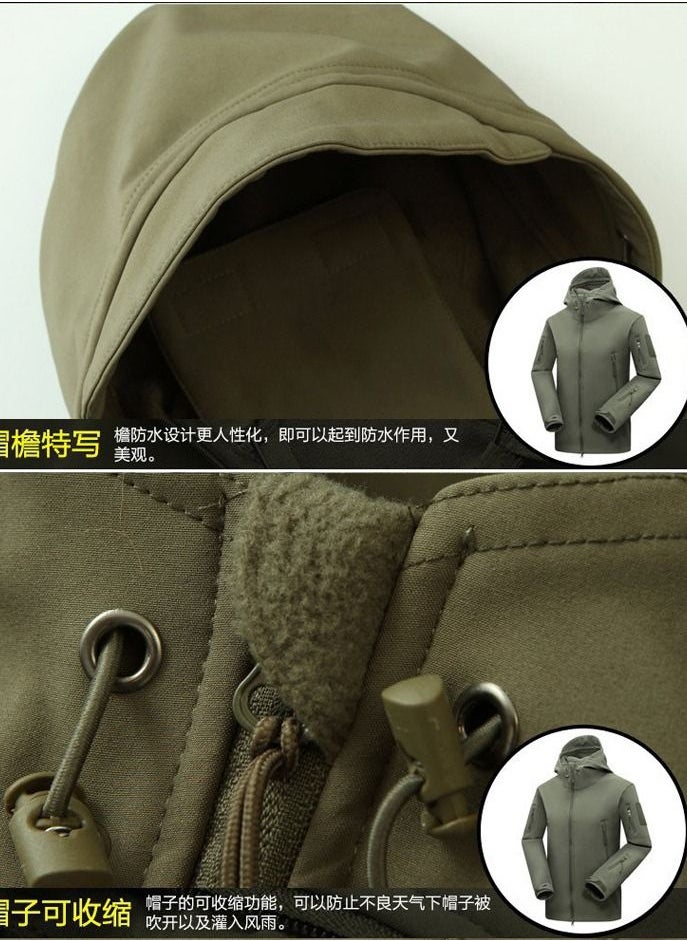 NIBEMINENT - 3-in-1  Men's Outdoor Soft Shell Plus Fleece Windproof Jacket With Detachable Lining Autumn Clothing Coat - Image 1