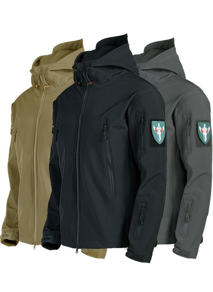 NIBEMINENT - 3-in-1  Men's Outdoor Soft Shell Plus Fleece Windproof Jacket With Detachable Lining Autumn Clothing Coat - Image 1