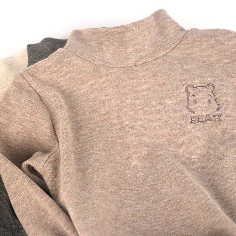 Children'S New Style Boys' And Girls' Half-High Collar Warm Inner Jacket Small And Medium-Sized Children'S Baby'S T-Shirt Long-Sleeved Base Shirt Trendy - Image 5