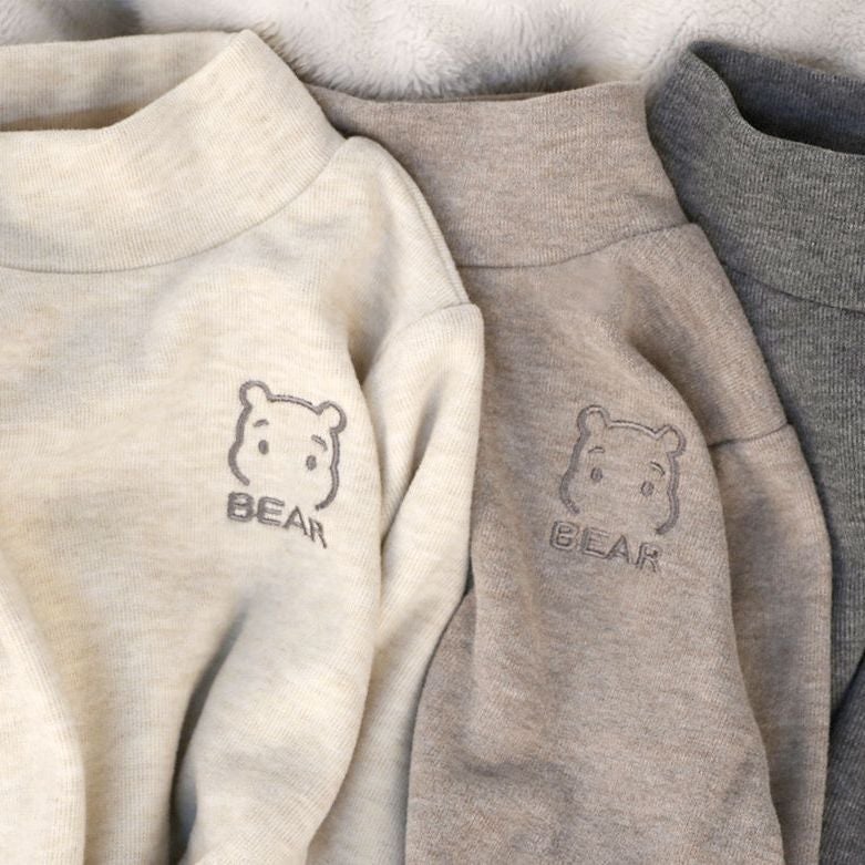 Children'S New Style Boys' And Girls' Half-High Collar Warm Inner Jacket Small And Medium-Sized Children'S Baby'S T-Shirt Long-Sleeved Base Shirt Trendy - Image 2