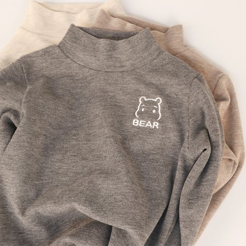 Children'S New Style Boys' And Girls' Half-High Collar Warm Inner Jacket Small And Medium-Sized Children'S Baby'S T-Shirt Long-Sleeved Base Shirt Trendy - Image 4