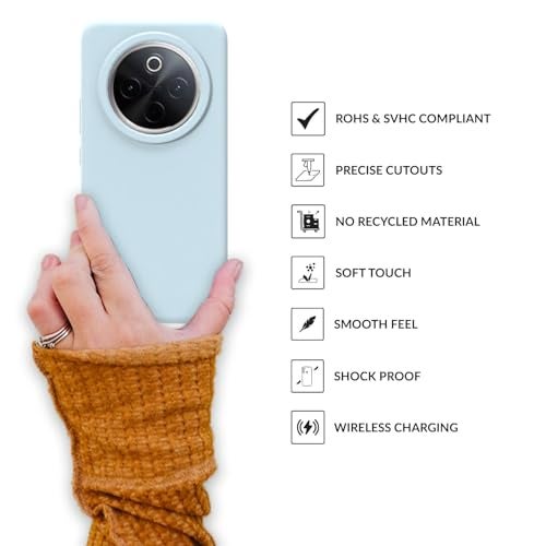 SPRIG Compatible with Vivo T4 Premium SilkTone Back Cover Drop Tested Shock Proof Mobile Case for Men, Women, Boys and Girls with Camera Protection (Light Blue) - Image 3