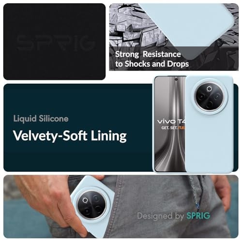 SPRIG Compatible with Vivo T4 Premium SilkTone Back Cover Drop Tested Shock Proof Mobile Case for Men, Women, Boys and Girls with Camera Protection (Light Blue) - Image 4
