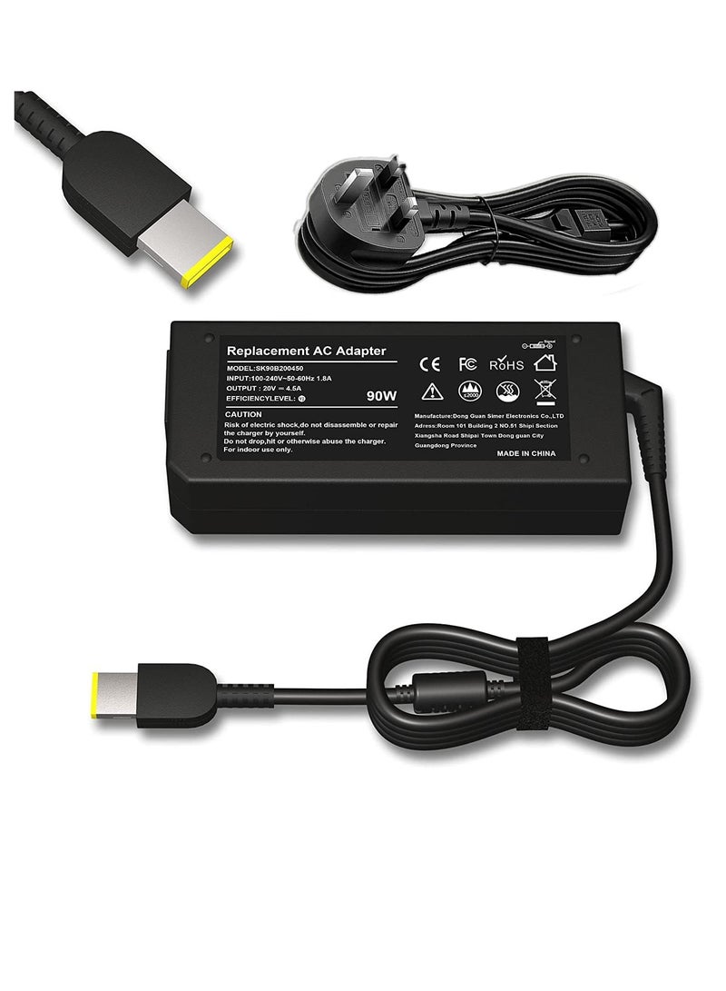Terabyte Lenovo ThinkPad X1 Carbon AC Power Replacement Adapter Charger – 20V/4.5A/90W - Image 1