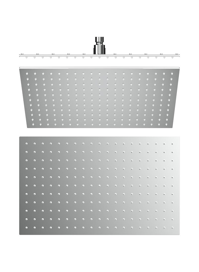Auriga - AURIGA Overhead Rain Shower | 429mm x 264mm | Rectangle shape | Single Flow | Easy Clean Silicon Nozzles | Stainless Steel 304 | Corrosion Resistant | Easy Installation | 100% openable | SMR300 - N - Image 1