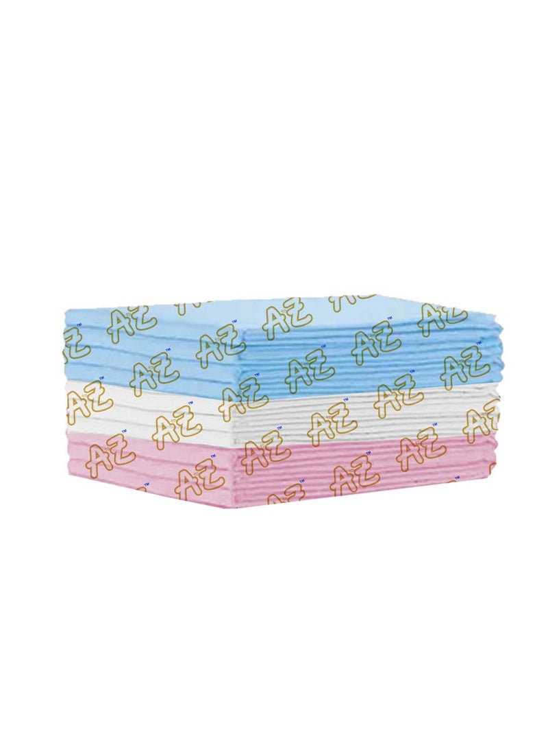 A TO Z A to Z - Disposable Changing Mat size (45cm x 60cm) Large- Premium Quality for Baby Soft Ultra Absorbent Waterproof - Pack of 10 - Assorted  - Image 1