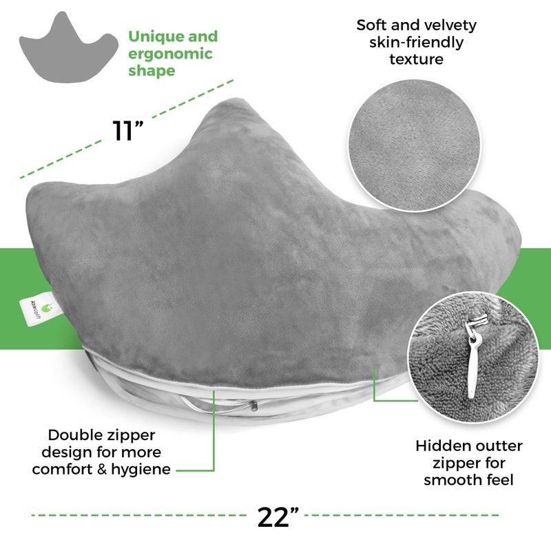 AbleUplift Rotator Cuff Pillow, Soft Comfortable Shoulder Pillow for Surgery, Ergonomic Shoulder Support Pillow with Double Zipper Cover, Machine Washable, Gray - Image 4