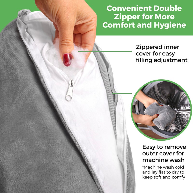 AbleUplift Rotator Cuff Pillow, Soft Comfortable Shoulder Pillow for Surgery, Ergonomic Shoulder Support Pillow with Double Zipper Cover, Machine Washable, Gray - Image 5