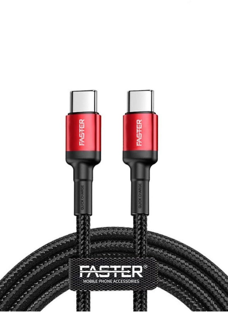 Faster FASTER  Type-C To Type-C  FC-60W 3A PD Cable QC3.0 And PD3.1 Compatible  - Image 1