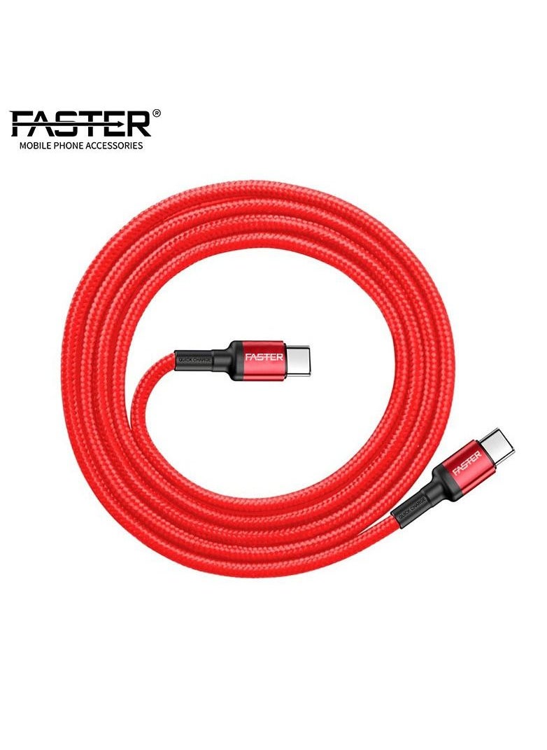 Faster FASTER  Type-C To Type-C  FC-60W 3A PD Cable QC3.0 And PD3.1 Compatible  - Image 2
