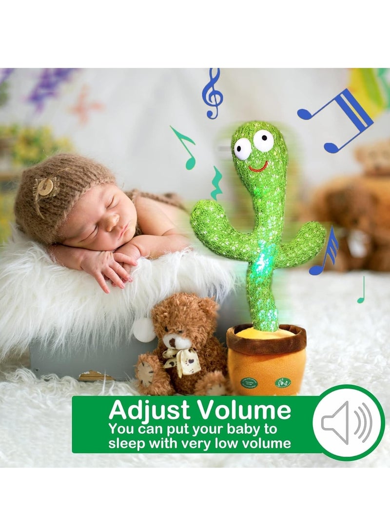Pbooo Dancing Cactus Mimicking Toy,Talking Repeat Singing Sunny Cactus Toy 120 Pcs Songs for Baby 15S Record Your Sound Sing+Dancing+Recording+LED - Image 2